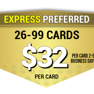 Pricing chart for Mint Authentication sports and TCG card grading, featuring encapsulation and express services.