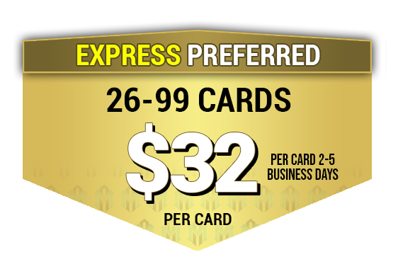 Pricing chart for Mint Authentication sports and TCG card grading, featuring encapsulation and express services.