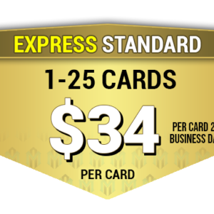 Pricing chart for Mint Authentication sports and TCG card grading, featuring encapsulation and express services.